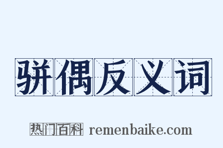 骈偶反义词是什么意思的图片